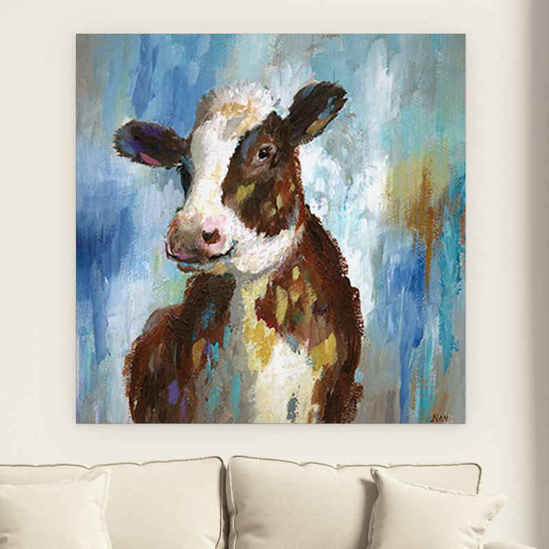 « spring veau », reproduction de peinture à l’acrylique sur toile tendue, H 24 po x l 24 po x P 1,5 po
