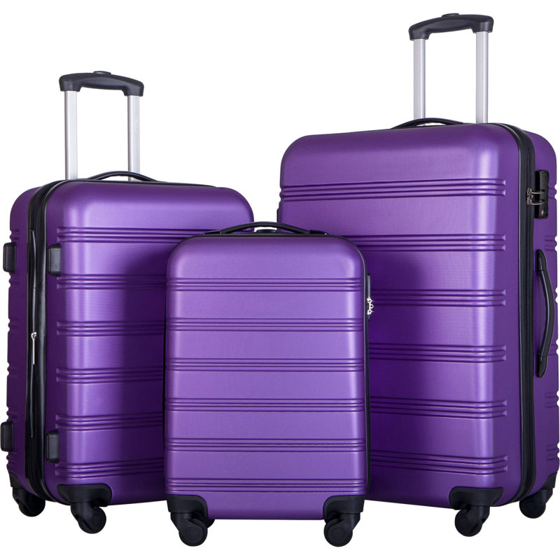 Ensemble de valise à roulettes 3 pièces avec serrure TSA 20 "24" 28 "Disponible