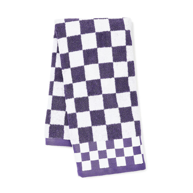 Plum Check Hand Towel, Brown/White, Hand Towel