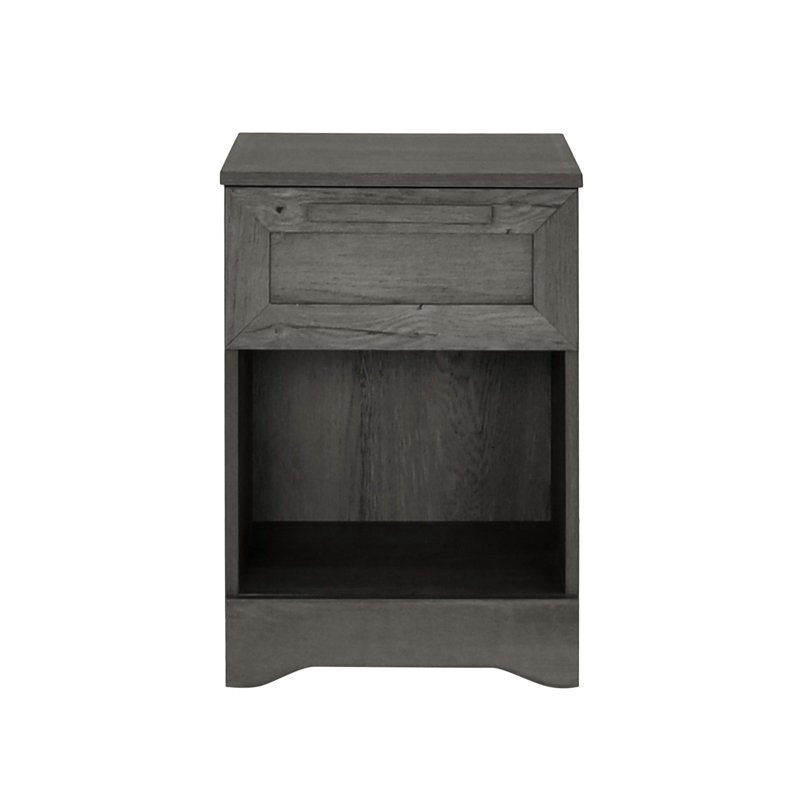 Table de chevet en bois manufacturé Evelynn, gris, Individuel