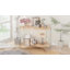  Rectangular Tempered Glass Console Table Entryway Storage Table With Wood-toned Mdf Top And Storage Shelf For Hallway, Living Room, Foyer, Apartment, Office-314684709