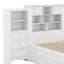 Lit plateforme simple en bois avec armoire et 4 tiroirs-944305298