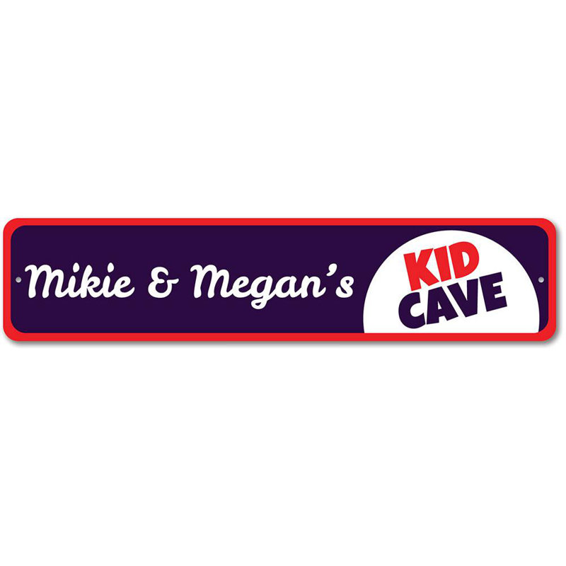 Plaque en métal Kids Cave, H 6 po x l 24 po x P 0,06 po