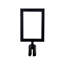 36" Retractable Belt Queue Safety Stanchion Barrier (6 Black w/ 78" Caution Belt+SF+W Receiver)