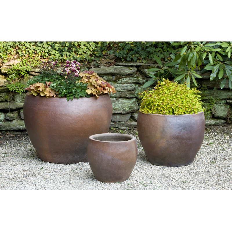 Ensemble de pots à fleurs en terre cuite 3 pièces Tum