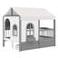 Lit House avec 2 grands tiroirs, bibliothèque latérale avec bande DEL-1704805829