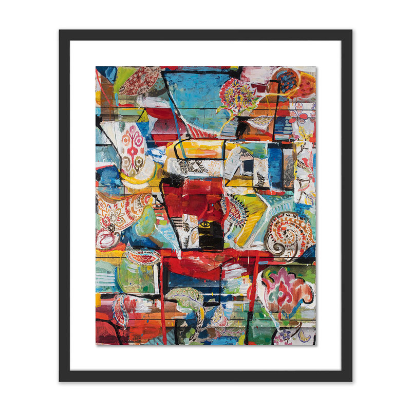Who Dat Print by Brad Ellis, 24" H x 20" W x 1.5" D, Black