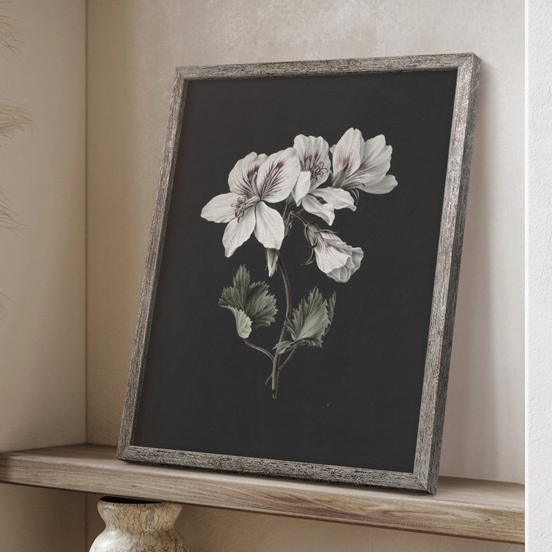 Impression florale vintage encadrée CLII - bois massif, H 11 po x l 9 po
