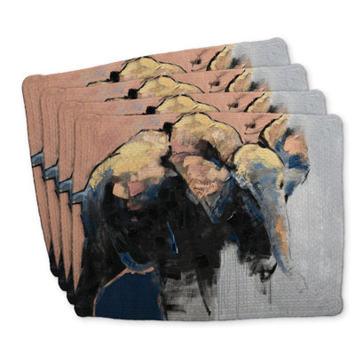 Abstract Elephant Braided Polyester Andaluss Set of 4 Home Decor