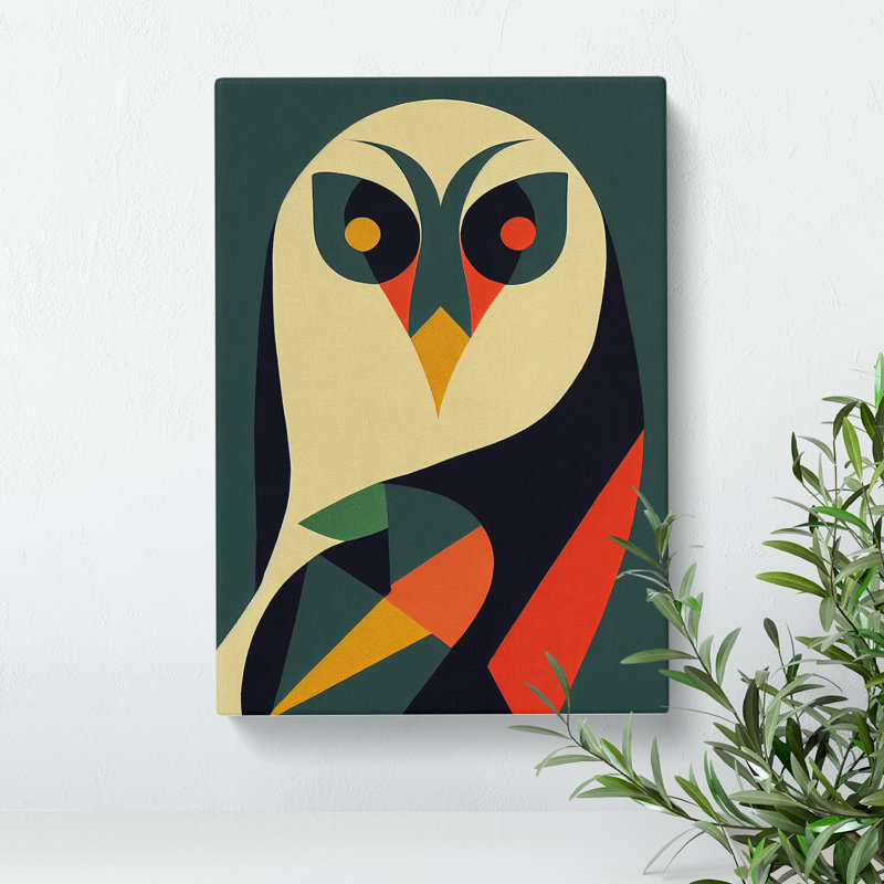 Art Deco Bird No.3 - Wrapped Canvas Print, 50cm H x 35cm W x 3cm D
