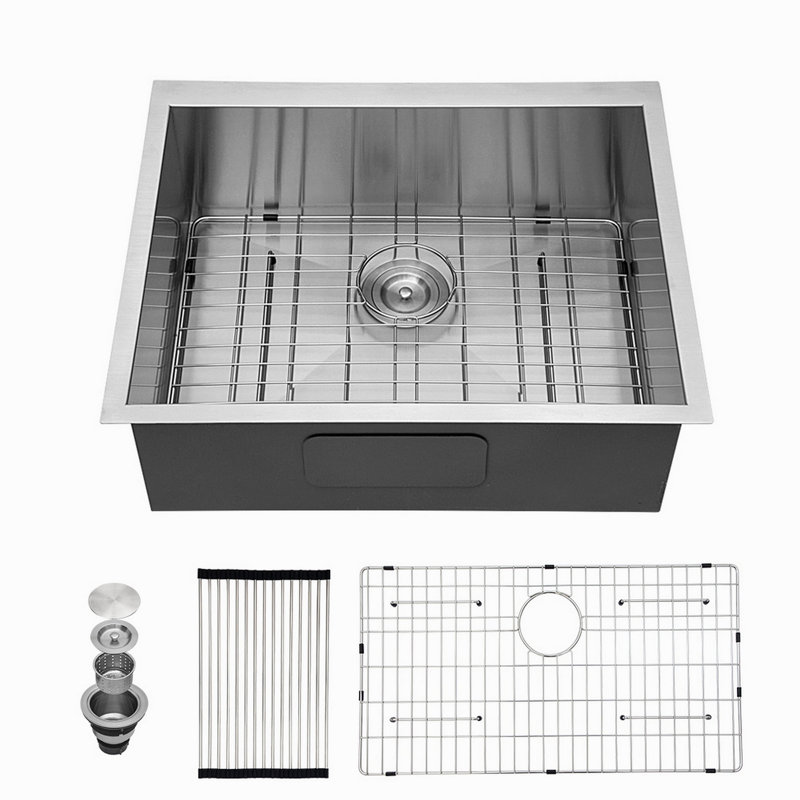 Évier de cuisine encastrable 25 po - Évier de cuisine encastrable 25 po x 22 po x 9 po en acier inoxydable de calibre 16 profond 9 pouces