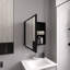 Armoire à miroir noire H 21,1 po x l 19,7 po pour salle de bain et cuisine, 4 tablettes intérieures et support à serviettes noir, support