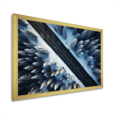 Endless Road Into Winter Forest II - route, art mural