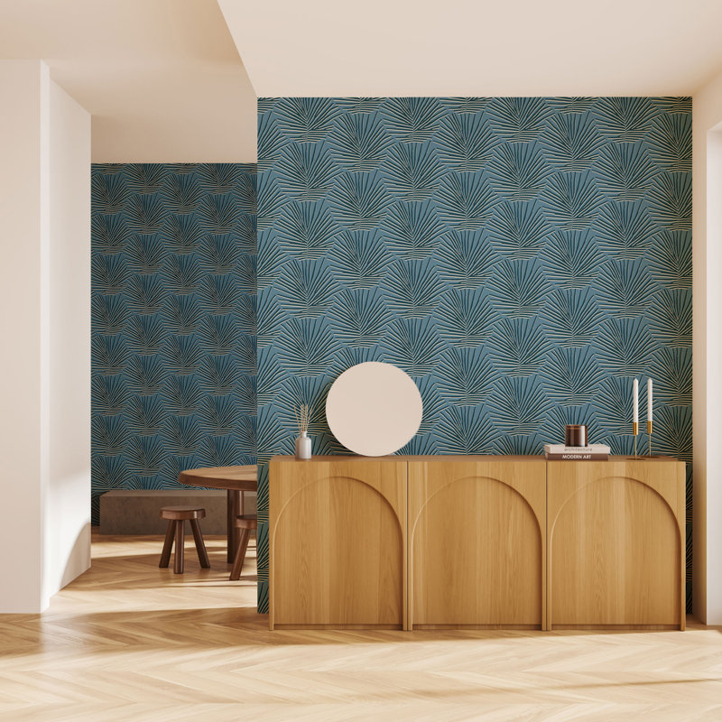 Isle of Palms Wallpaper, Navy Denim, Self-Adhesive