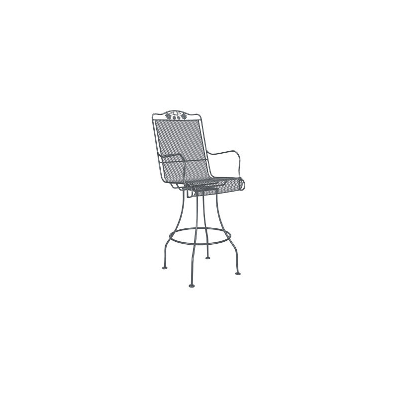 Briarwood Outdoor Swivel Bar Stool, Textured Black