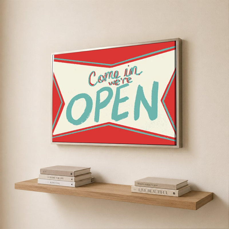 «Retro Open Sign» par Jen Bucheli - Impression sur toile