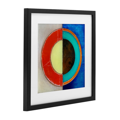Round Structured Color Block Framed Print Under Glass, design by Matthew Finger