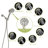 8-Function Handheld Shower Head with 59" Stainless Steel Hose, Brushed Nickel High Pressure Hand Shower Set with Adjustable Mounting Bracket, 4.7" Face, Wall Mounted-91285111