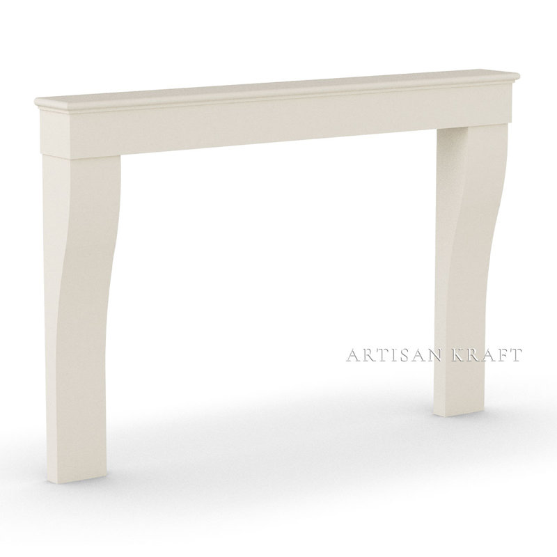 Petite French Cast Stone Fireplace Surround, Beige, 47" H x 70" W x 7.75" D