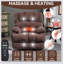 Grand fauteuil inclinable électrique en chenille de 23 po de large à dossier haut avec massage par vibration à 8 points et chauffage lombaire-563565139