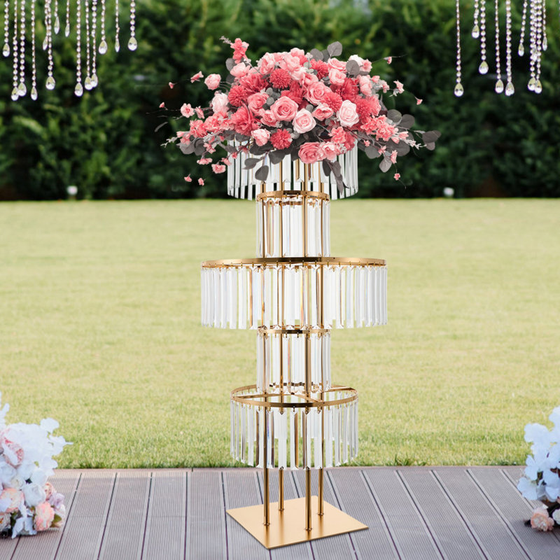 5 Tier Flower Stand For Wedding Reception Birthday Party Events Home Decor, Gold