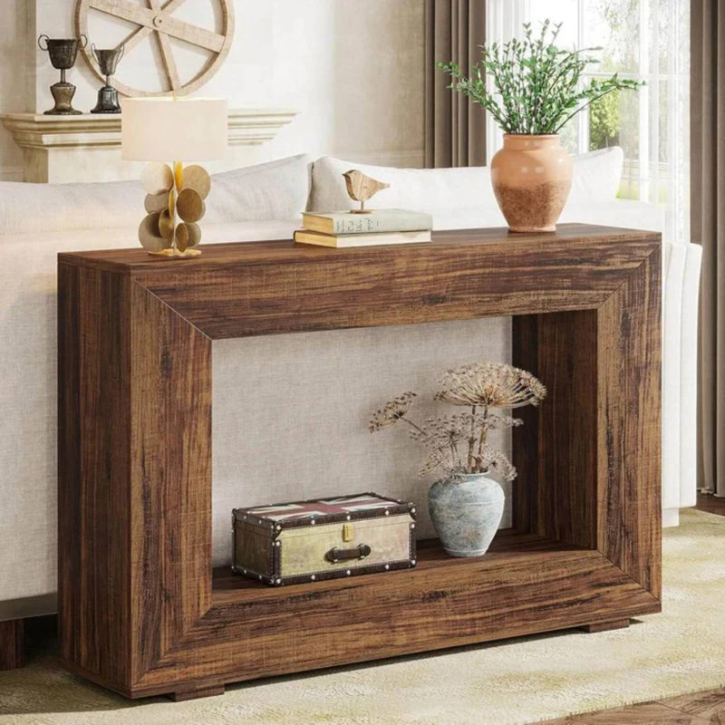 47.2" Console Table for Living Room, Entryway Table for Hallway, Brown