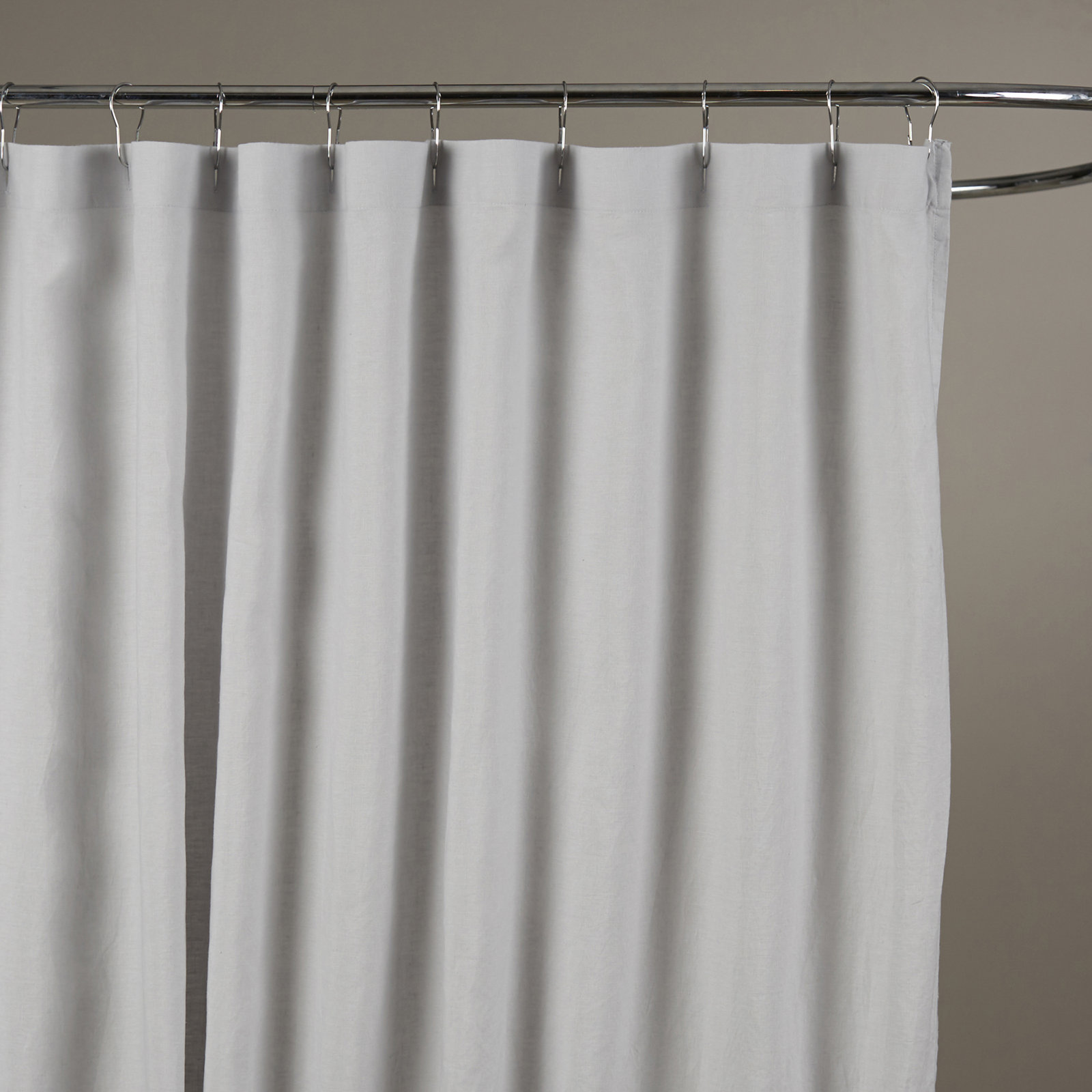Kendo Linen Shower Curtain, Silver