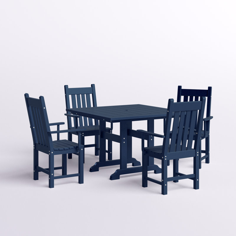 Ensemble de salle à manger pour 4 personnes Laguna, Bleu marine