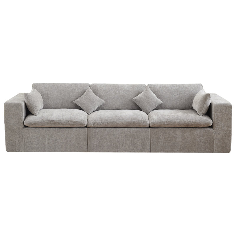 Canapé modulaire Boneless Cloud Boneless, H 25,1 po x l 114,9 po x P 41,3 po, Gris clair