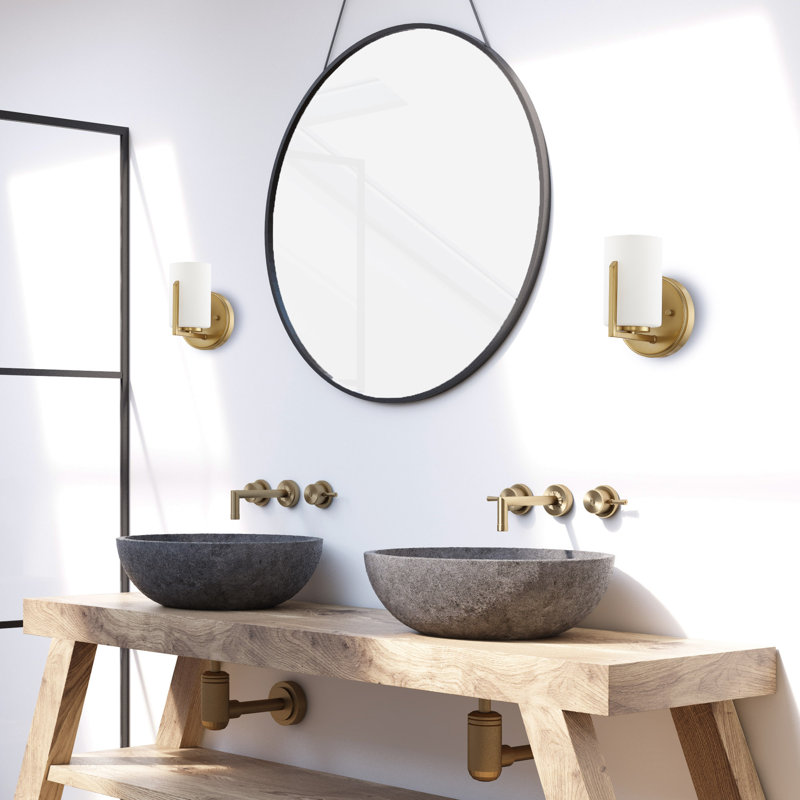 Torron Steel Armed Sconce, Brushed Gold