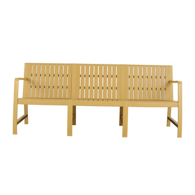 Vibrant Yellow 3-Seater Outdoor Patio Sofa - Waterproof All-Weather PP Conversation Bench for Garden & Poolside