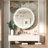 Gervon Lighted Surface Framed Round Medicine Cabinet Mirror Adjustable Shelf & AC Outlets-110136136-98501386
