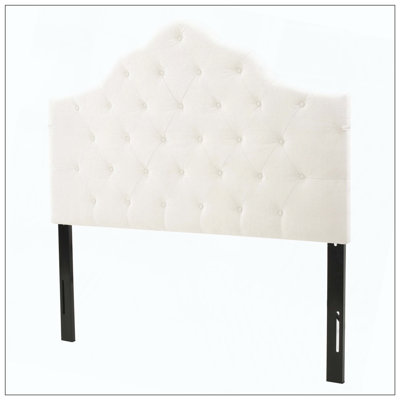 Tufted Upholstered Headboard With Solid Wood Durable Metal Legs Adjustable Height And Modern Button Tufted Fabric For Bedroom