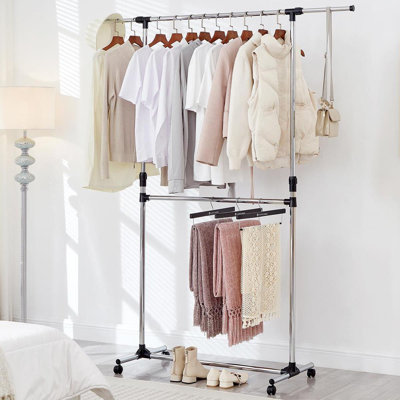 Adjustable Rolling Clothing Rack