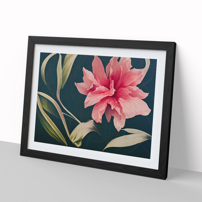 Thrilling Flower - Single Picture Frame Print, 46cm H x 64cm W x 2cm D, Black Framed