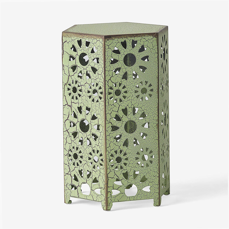 ELIANA 12 "SIDE TABLE, 18.45" H x 11.95" W x  10.45" D, Green