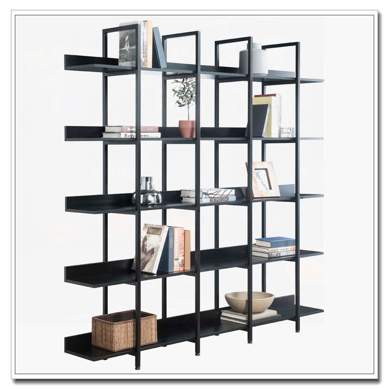 5 Tier Bookcase Home Office Open Bookshelf, Black