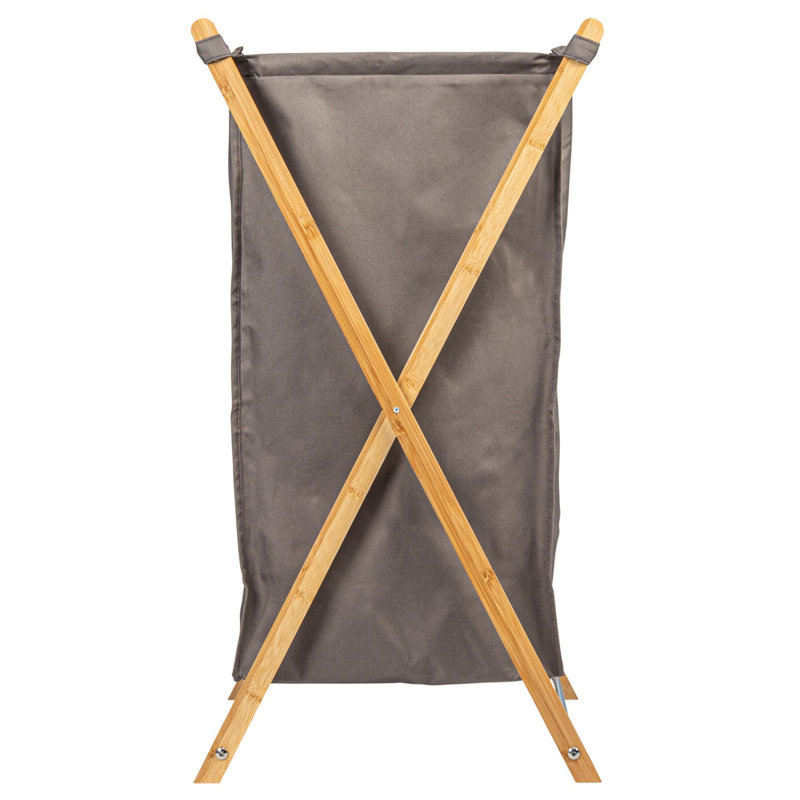 Panier en bambou X-Frame, doublure lavable et cadre en bambou, et renouvelable, pliable pour le rangement, simple et chic