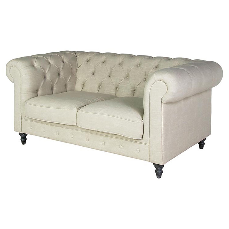 Milan 71'' Linen Rolled Arm Settee