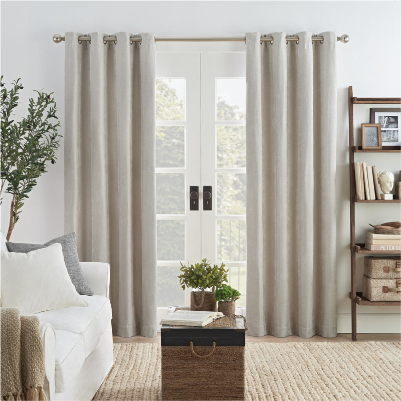 Aniyahlee Polyester Blackout Curtain Panel, 50" W x 95" L, Ivory