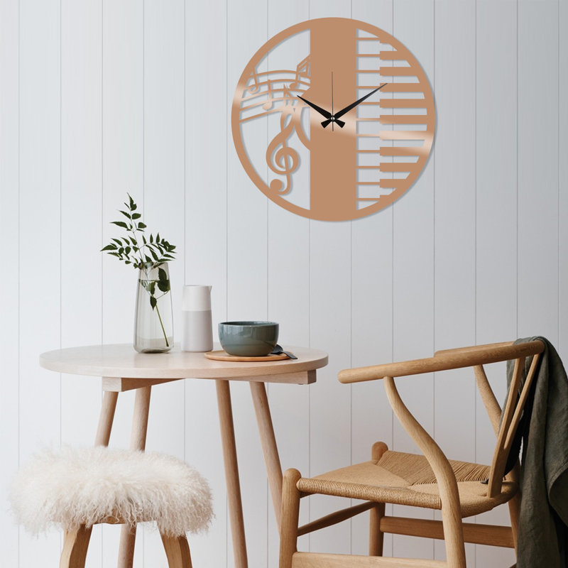 Nadell Metal Wall Clock, Copper/Black