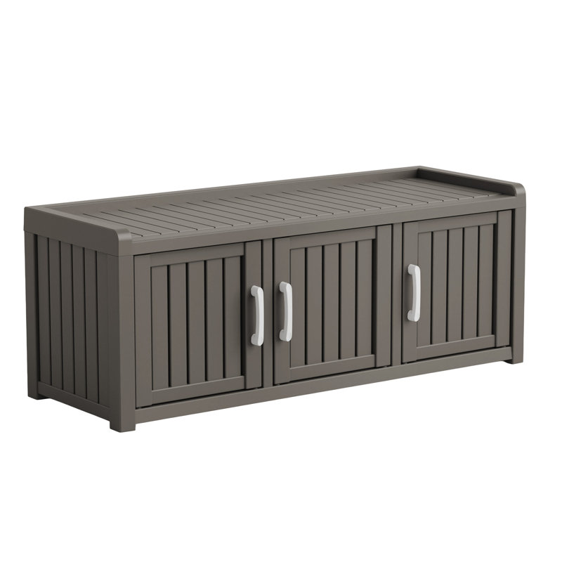 47" 3-Door Shoe Storage Cabinet, Gray