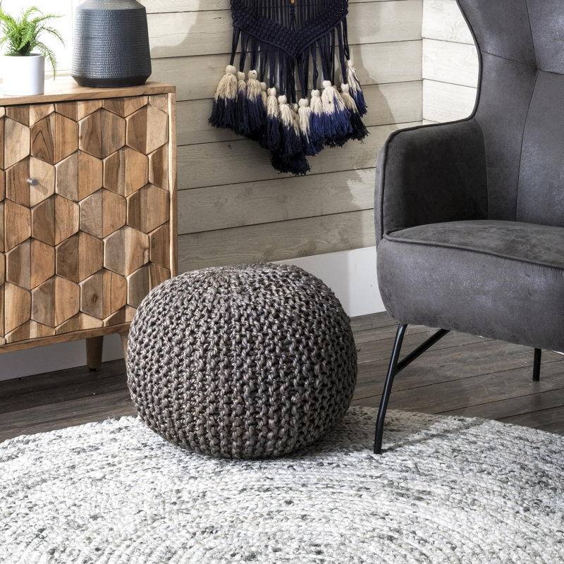 Tuzluca Upholstered Pouf, Dark Grey