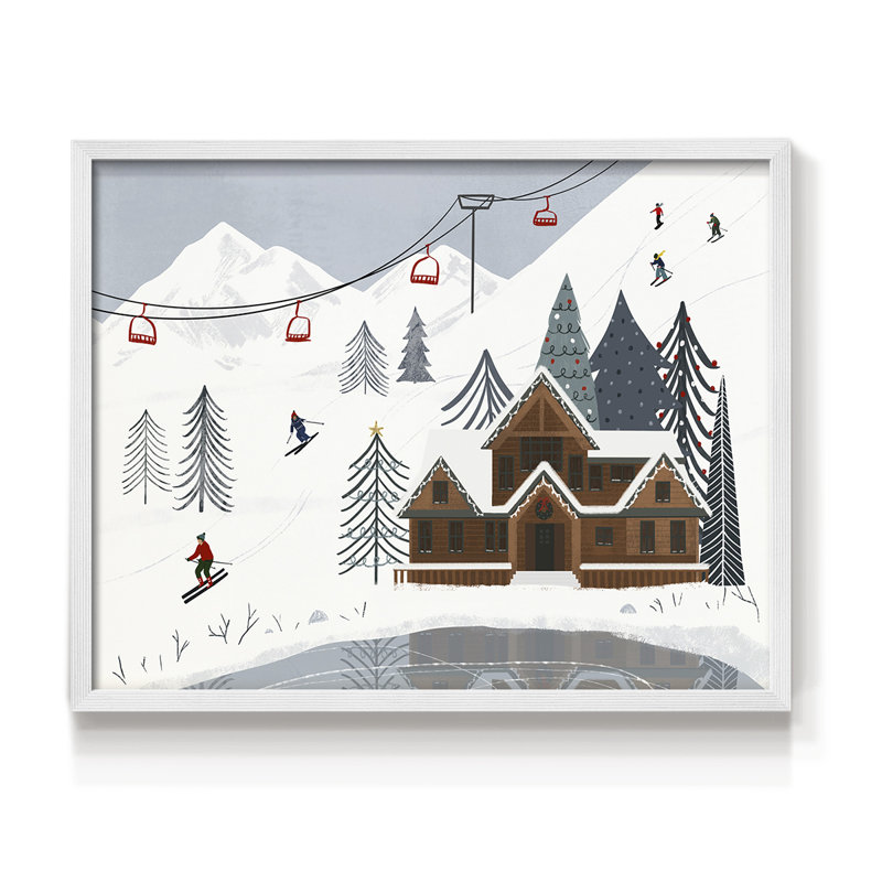 Collection Ski Slope, impression encadrée - Restickable, H 8 po x l 10 po, Blanc