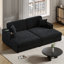 Chaise longue surdimensionnée avec deux ports USB, deux porte-gobelets et deux coussins décoratifs pour le salon et la chambre à coucher-398390843