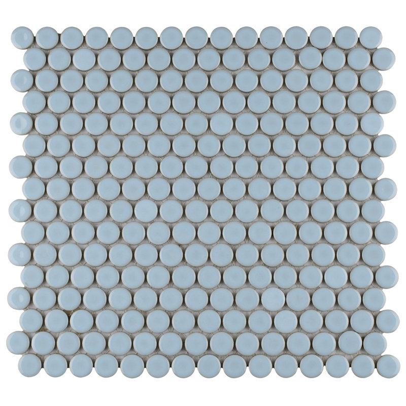 Hudson Penny Round .80" x .80" Porcelain Penny Round Mosaic Wall & Floor Tile, Cashmere Blue