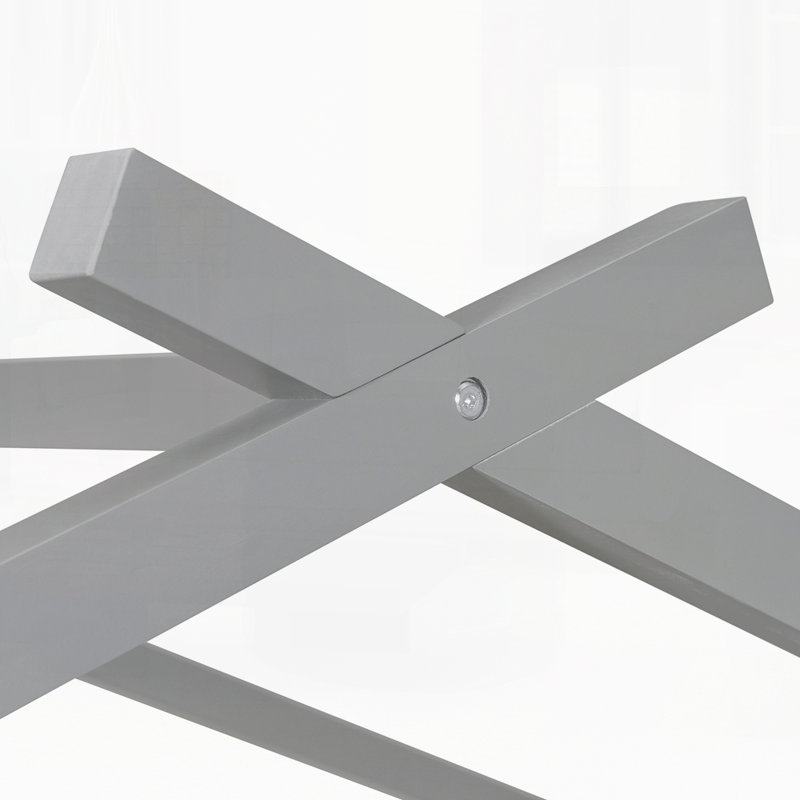 Lit gigogne en bois, gris, Simple