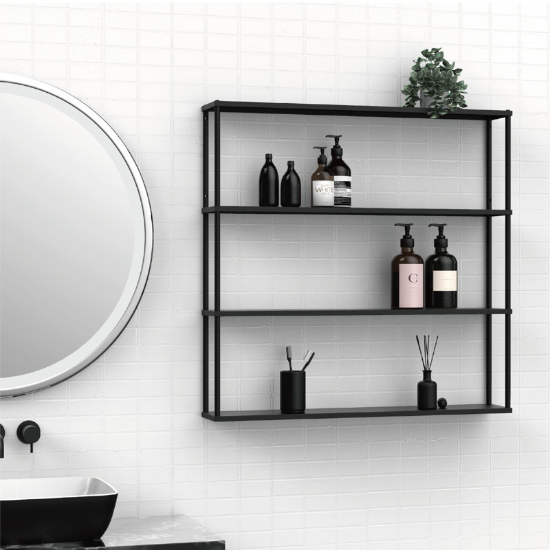 Trotwood Metal Shelving Unit, 36" H x 36" W x 6" D, Black