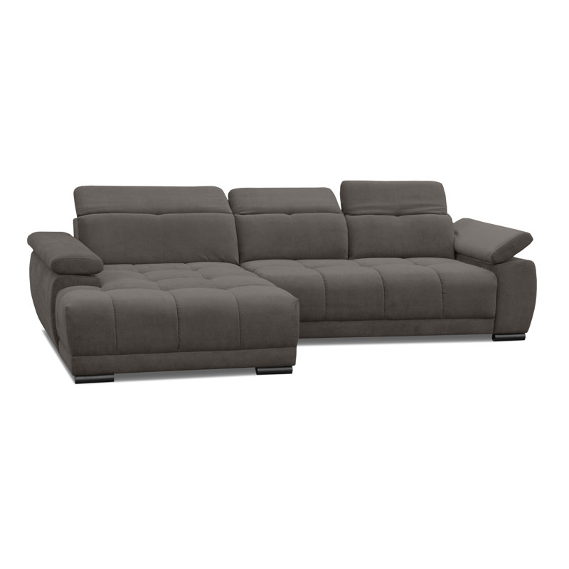 Jafiya 4 Seater Velvet Sofa Bed, Stone, Left Hand Facing