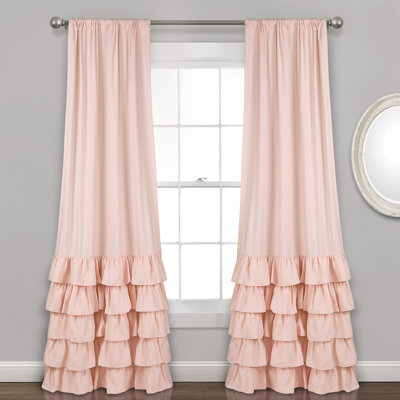 Allison Ruffle Semi Sheer Curtain Pair